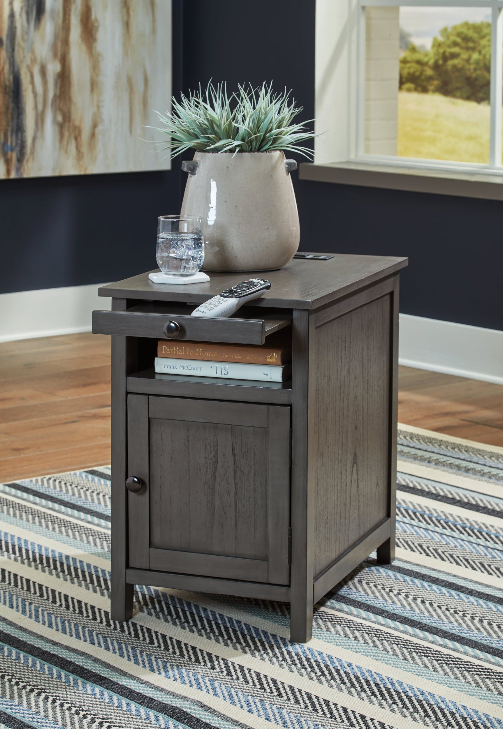 Treytown Gray Chairside End Table - Ornate Home
