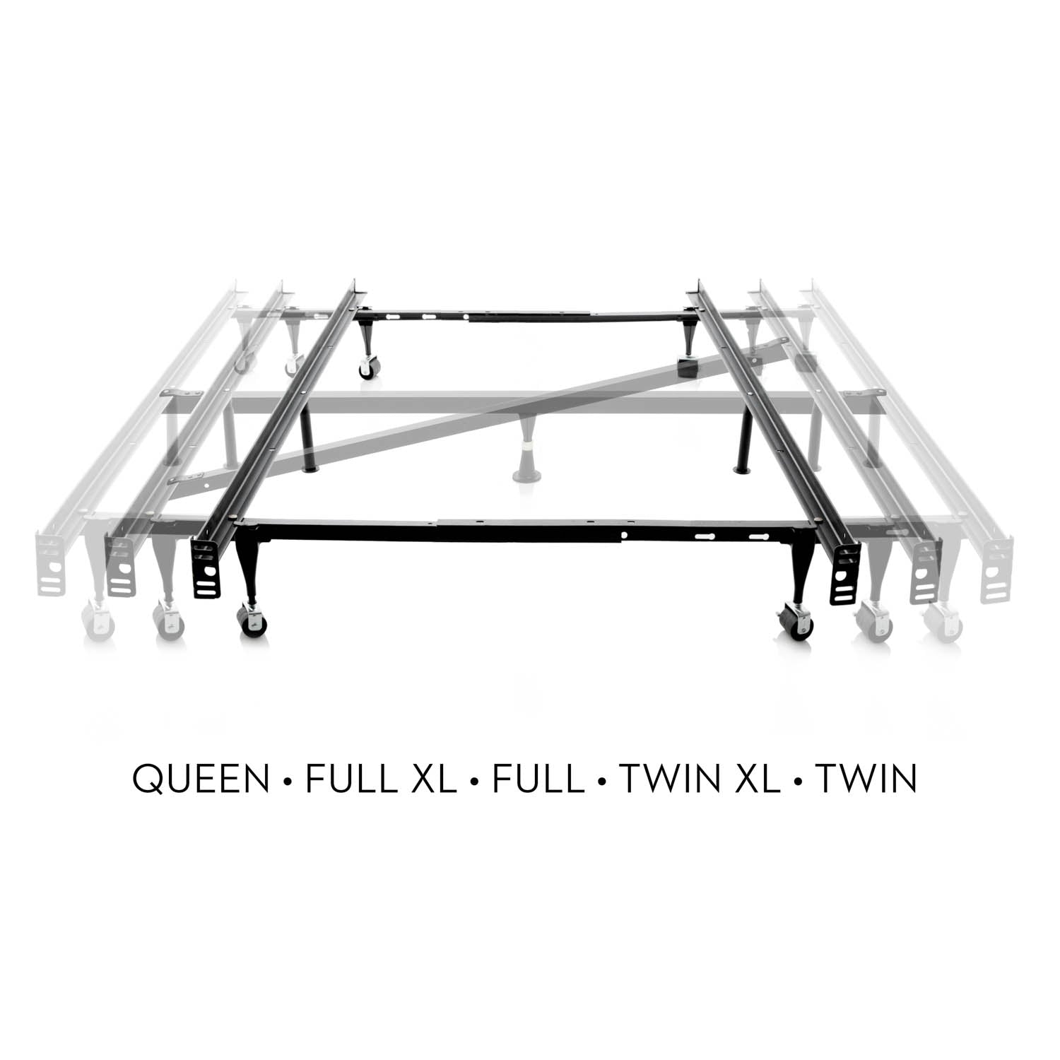 Tri-Support™ Black Queen/Full/Twin Adjustable Bed Frame - Ornate Home