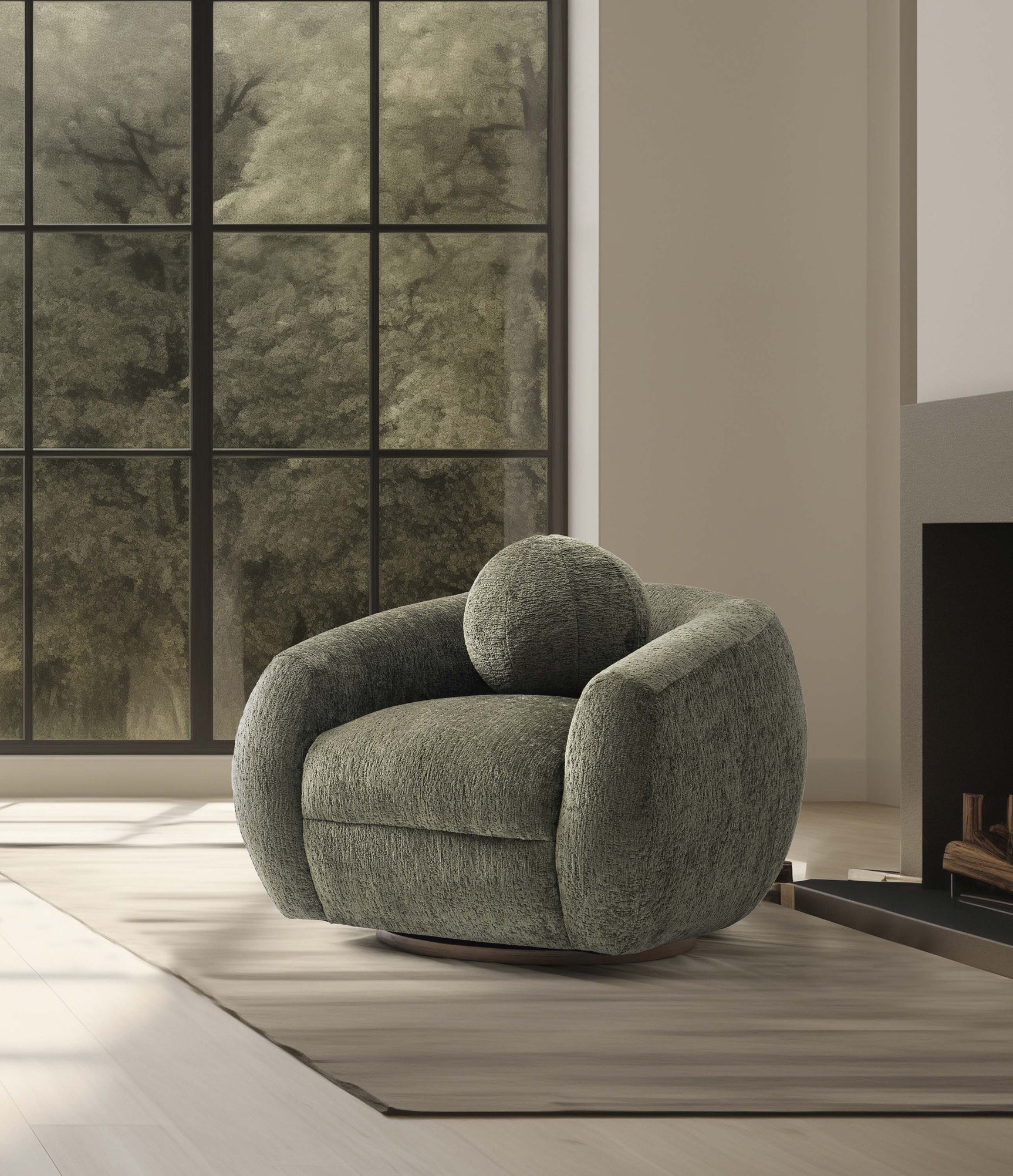 Tribeca Accent Chair in Olive Green - Ornate Home