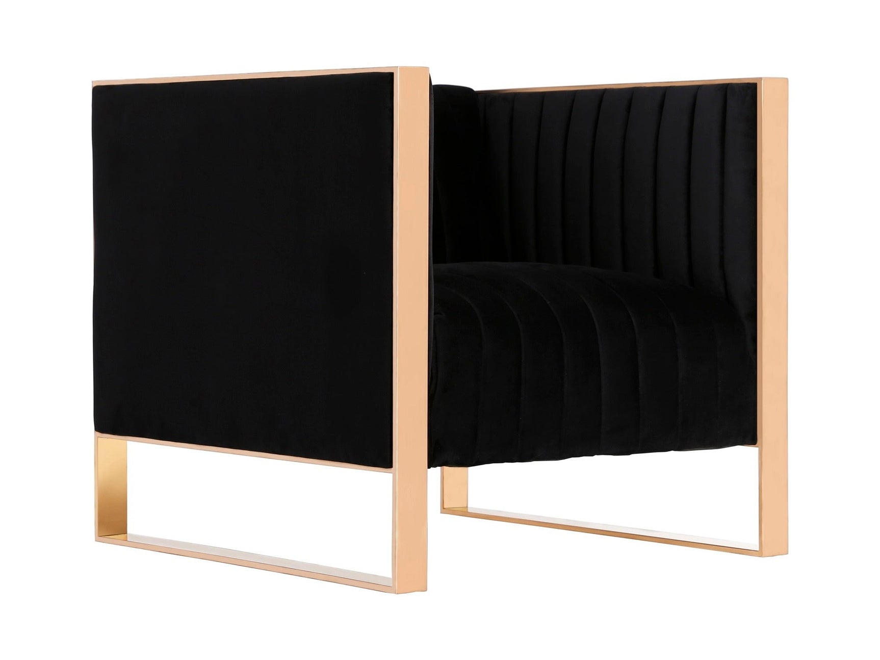 Trillium Accent Chair in Black and Gold - Ornate Home