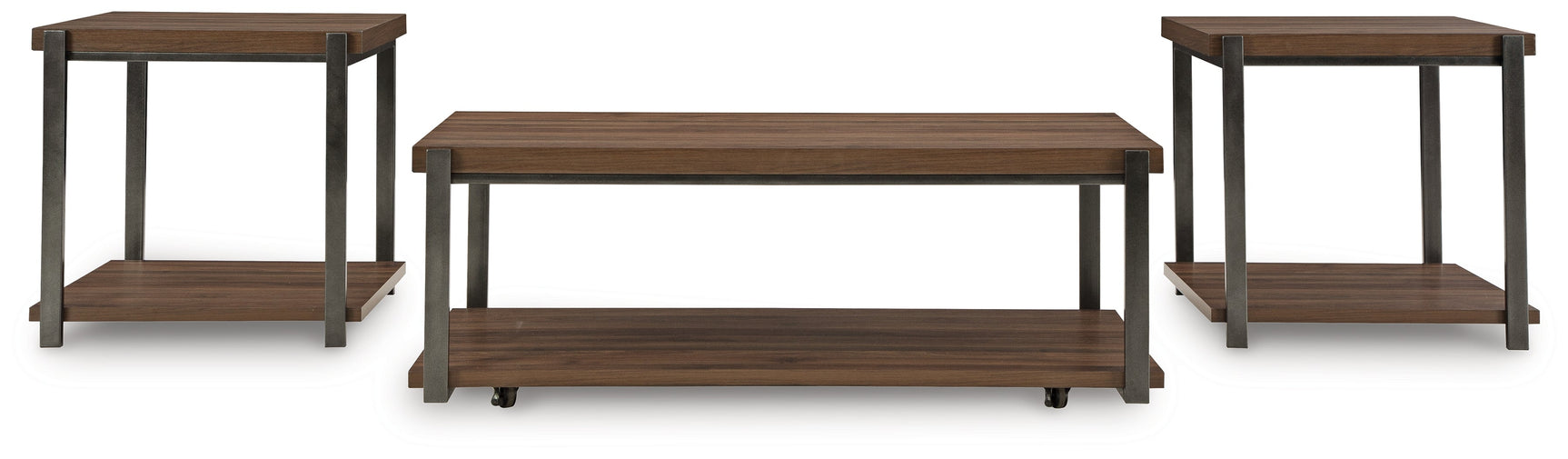 Trindwick Brown/Black Occasional Table Set (Set of 3) (Online Special Price) - Ornate Home