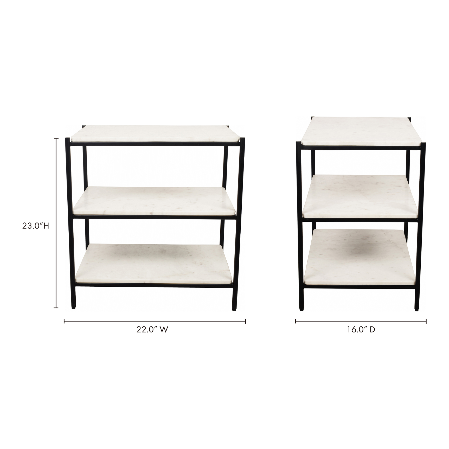 Trine White Marble Nightstand - Ornate Home