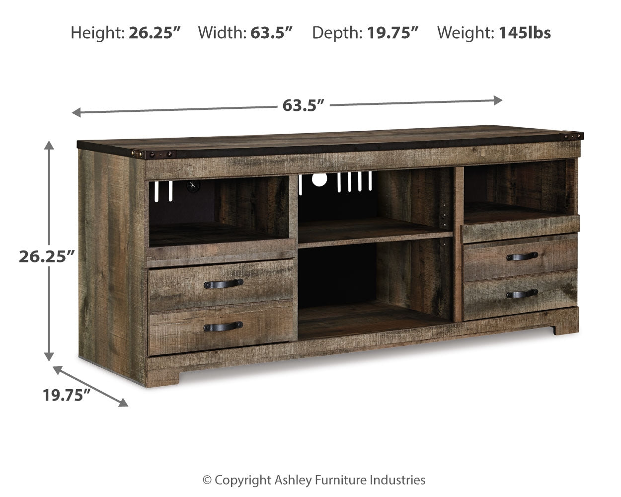 Trinell Brown 63" TV Stand (Online Special Price) - Ornate Home