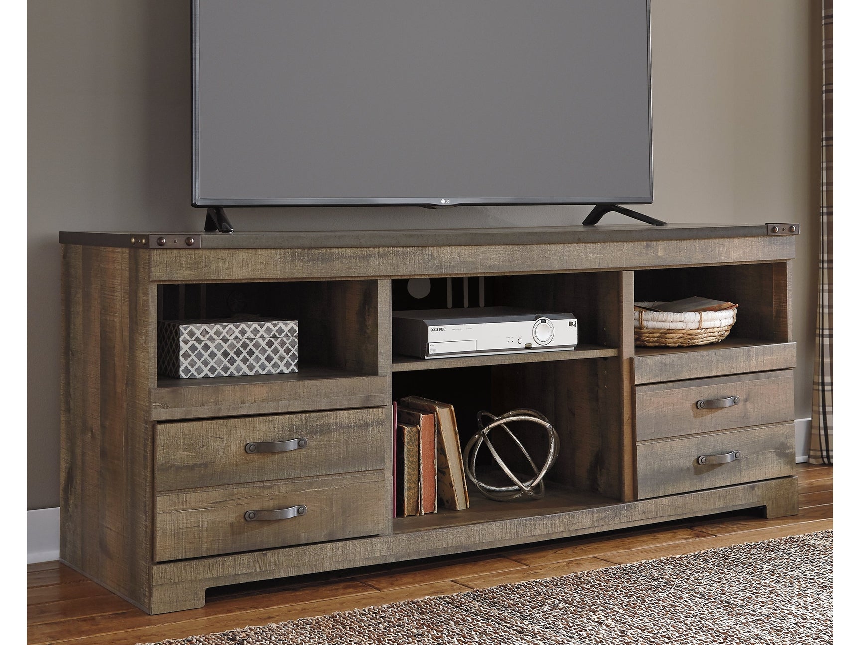 Trinell Brown 63" TV Stand - Ornate Home