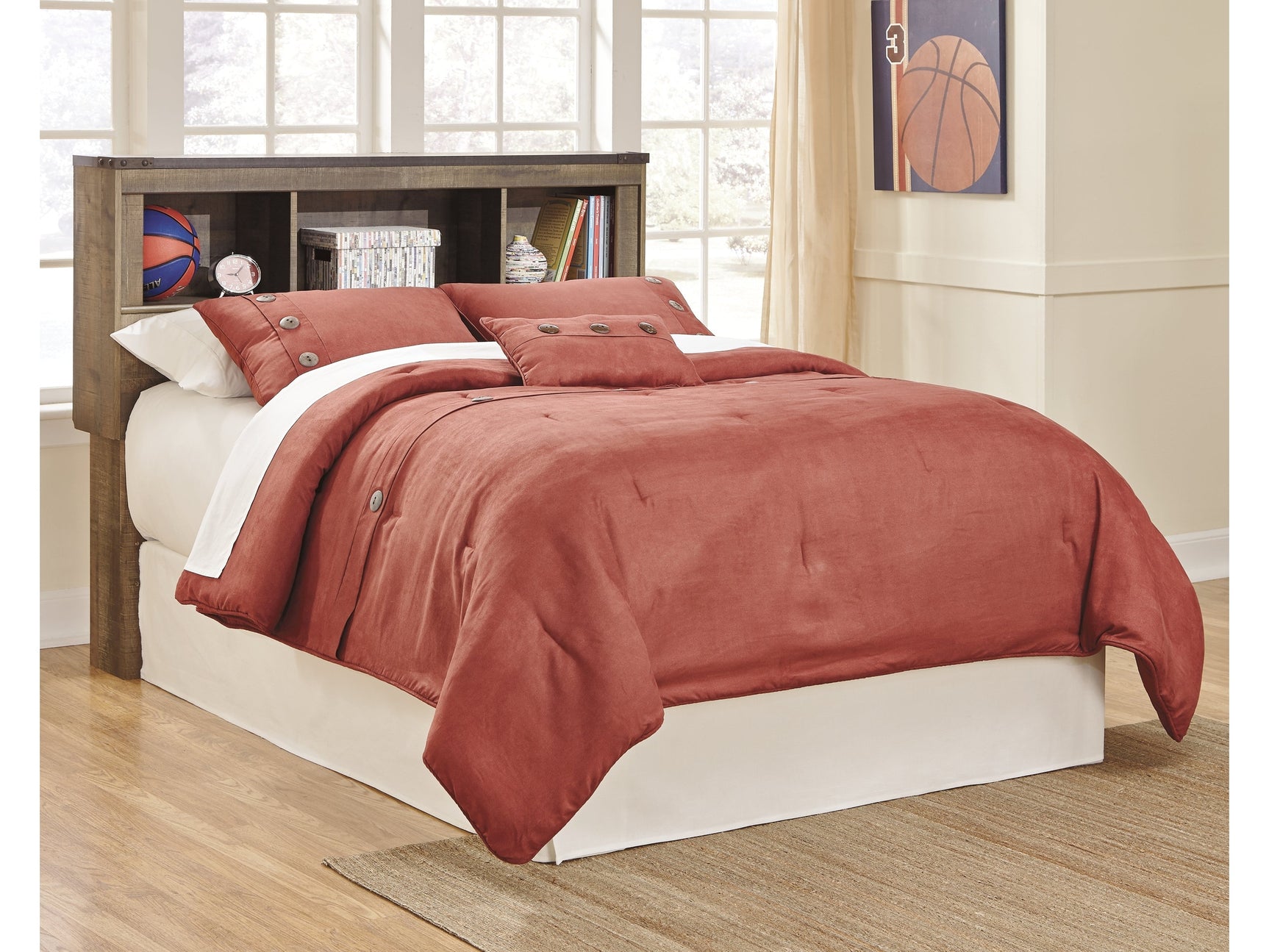 Trinell Brown Full Bookcase Headboard B446-65 - Ornate Home