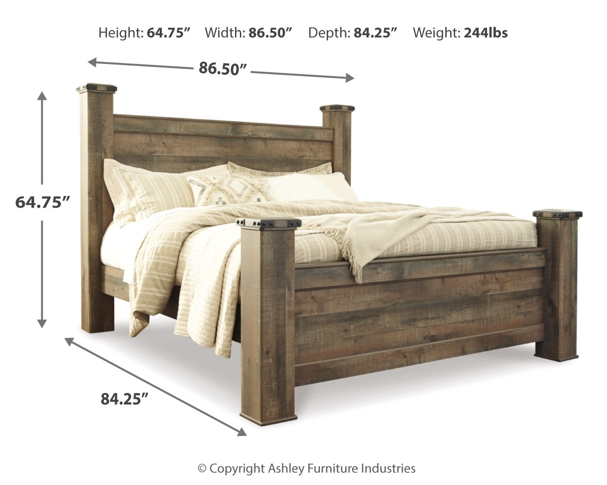 Trinell Brown King Poster Bedroom Set with Dresser, Mirror and Nightstand (Online Special Price) - Ornate Home