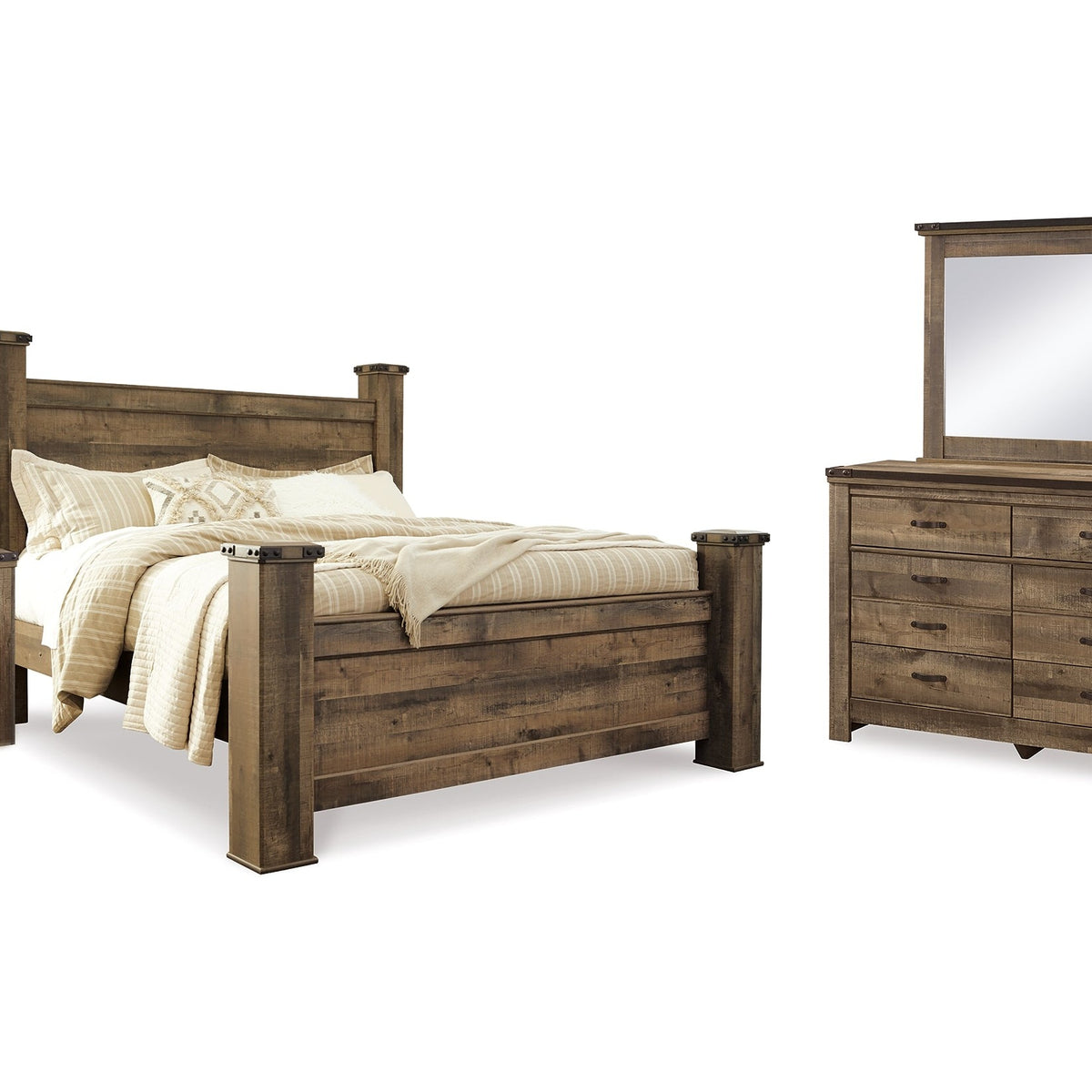 trinell brown dresser The Trinell Brown Dresser With Fireplace Option, Mirror available at Wier Furniture serving Lewistown, MT and surrounding areas