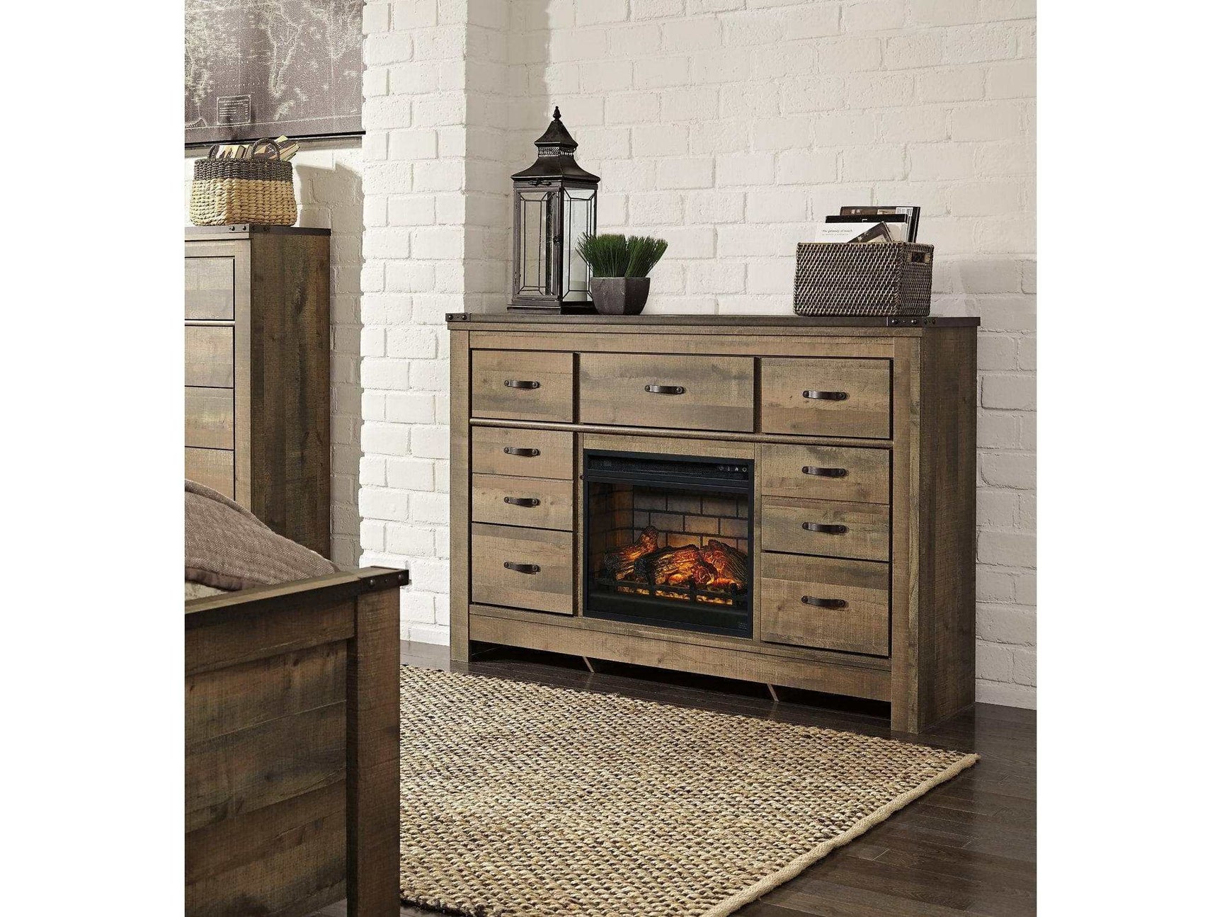 Trinell Dresser with Electric Fireplace (Online Special Price) - Ornate Home