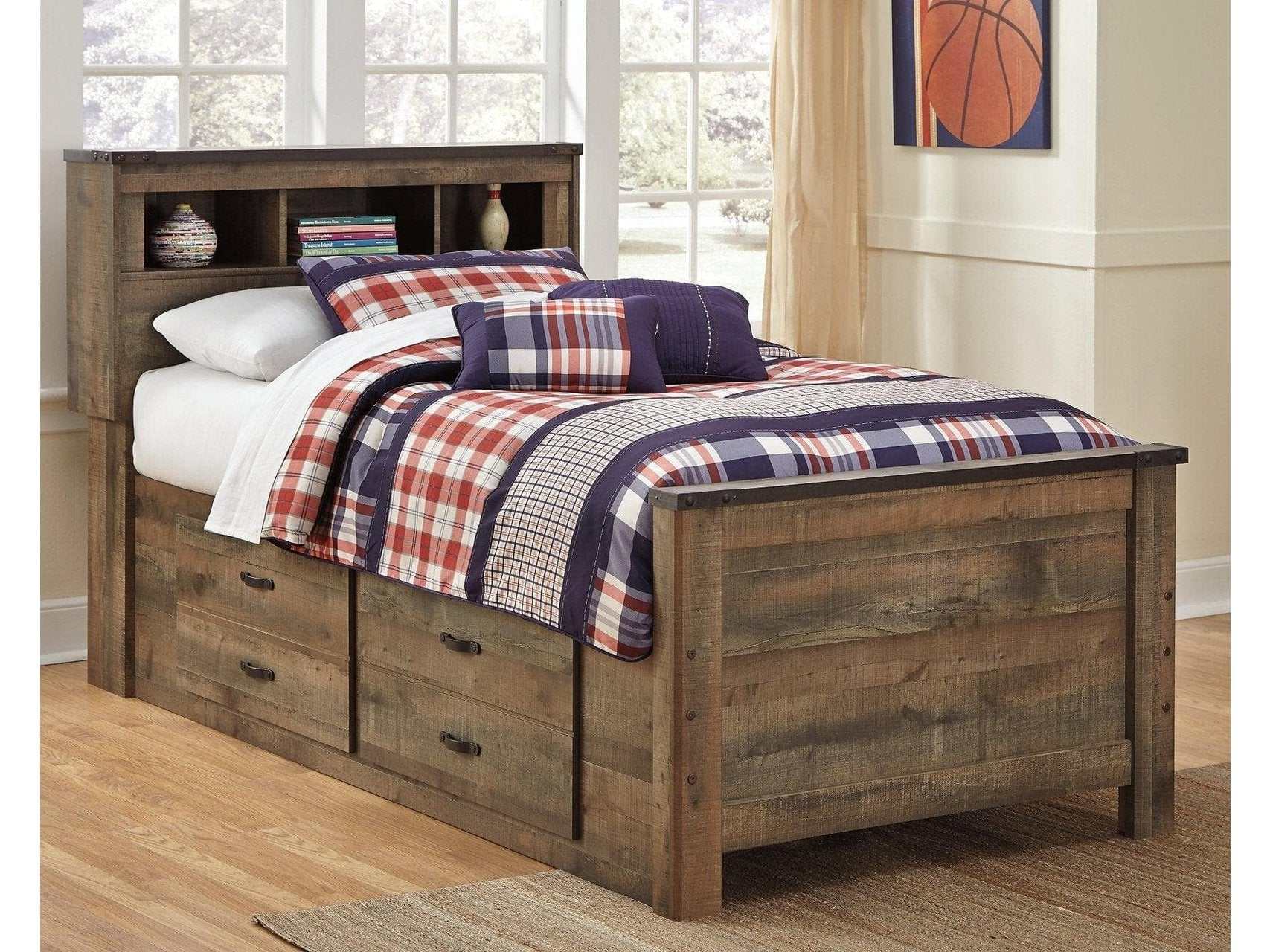Trinell Twin Bookcase Bed w/ 2 Storage Drawers (Online Special Price) - Ornate Home