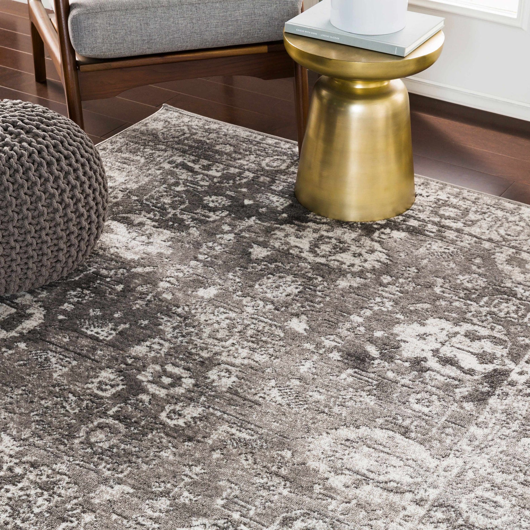 Tripp Distressed Gray Rug - Ornate Home