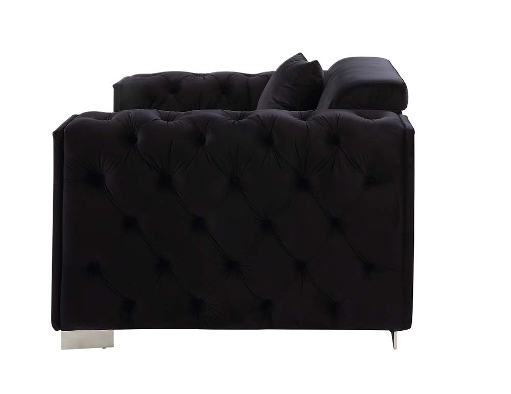 Trislar Black Sofa w/ 4 Pillows - Ornate Home