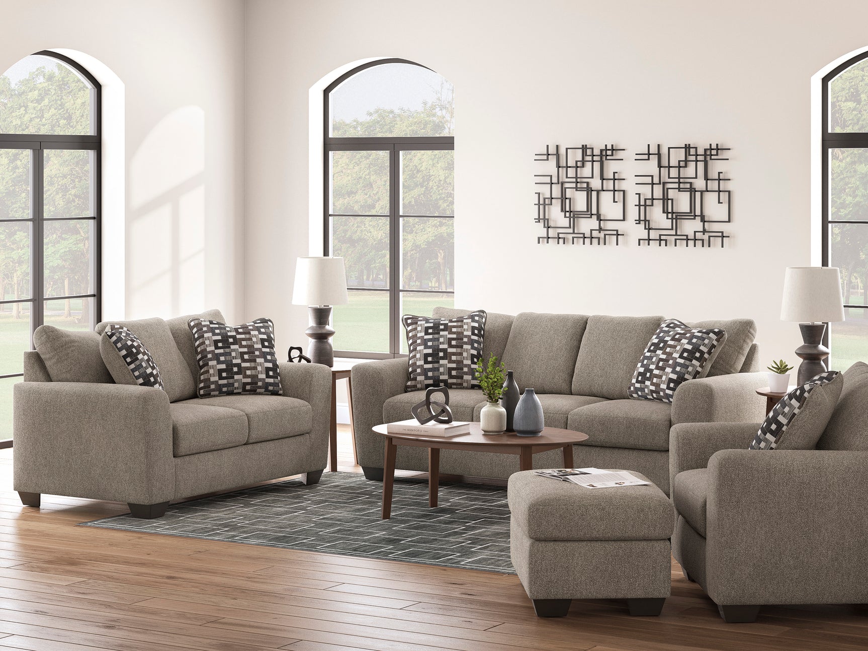 Triston-Peaks Suede Chair and a Half - Ornate Home