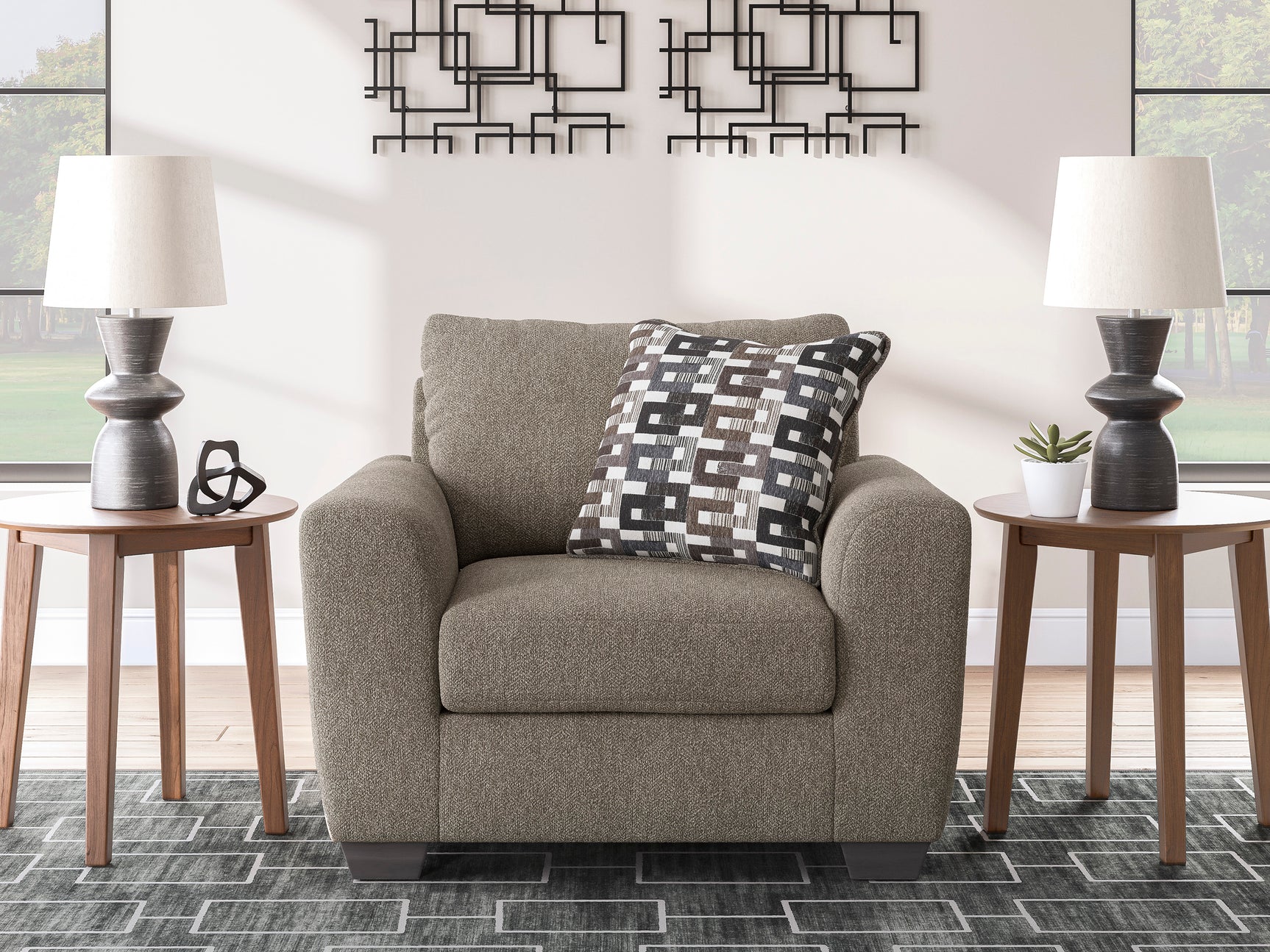 Triston-Peaks Suede Chair and a Half - Ornate Home