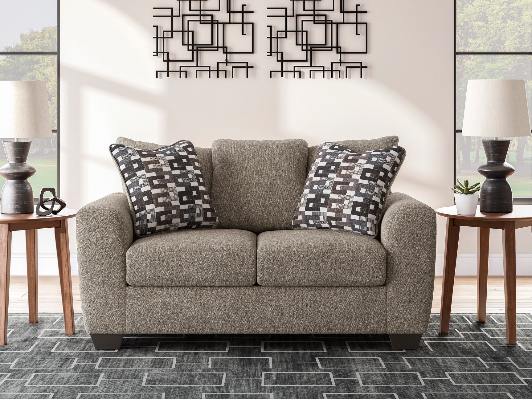 Triston-Peaks Suede Loveseat - Ornate Home