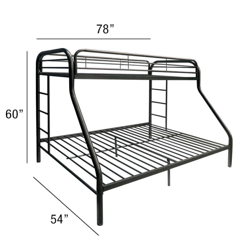 Tritan Black Bunk Bed (Twin/Full) - Ornate Home