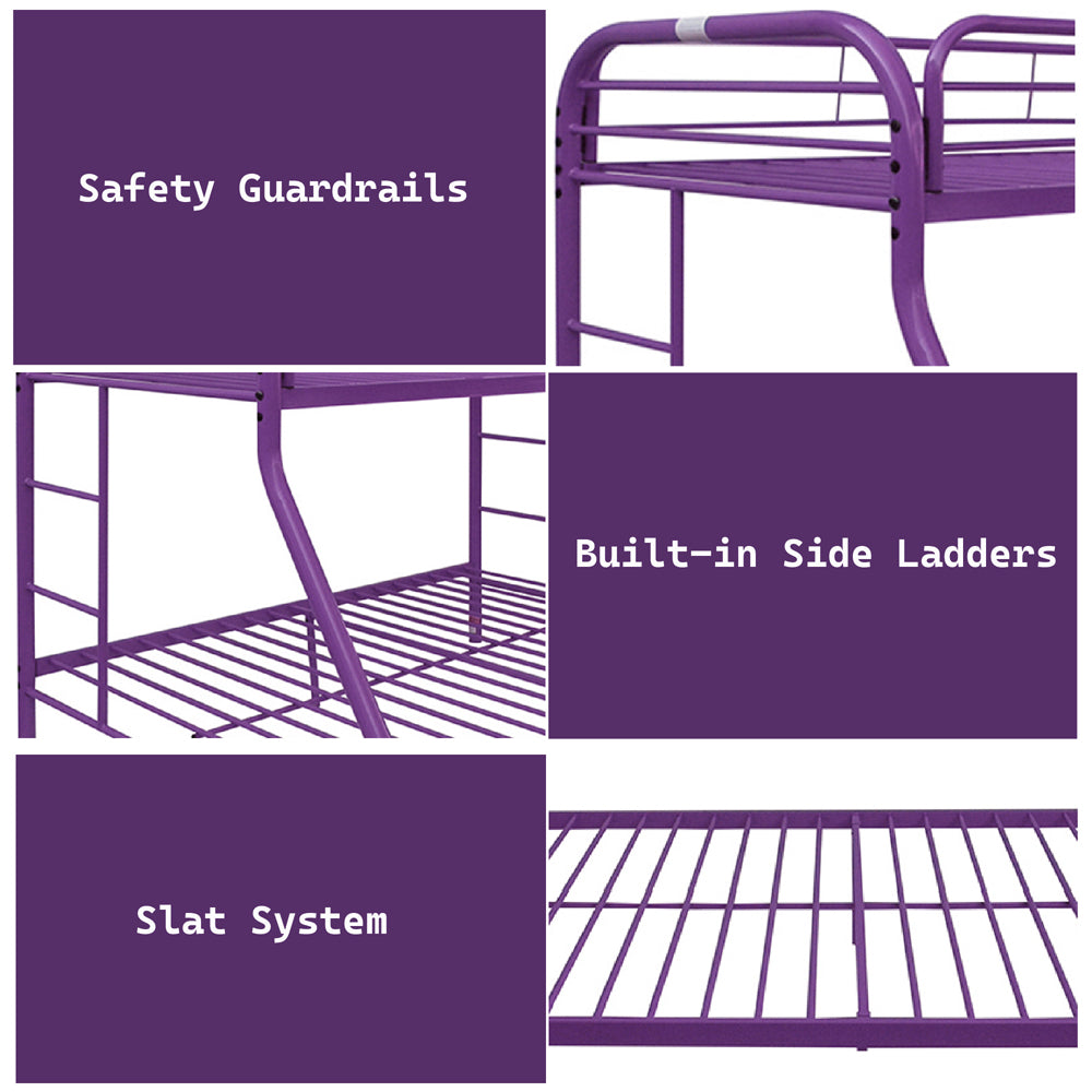 Tritan Purple Bunk Bed (Twin/Full) - Ornate Home