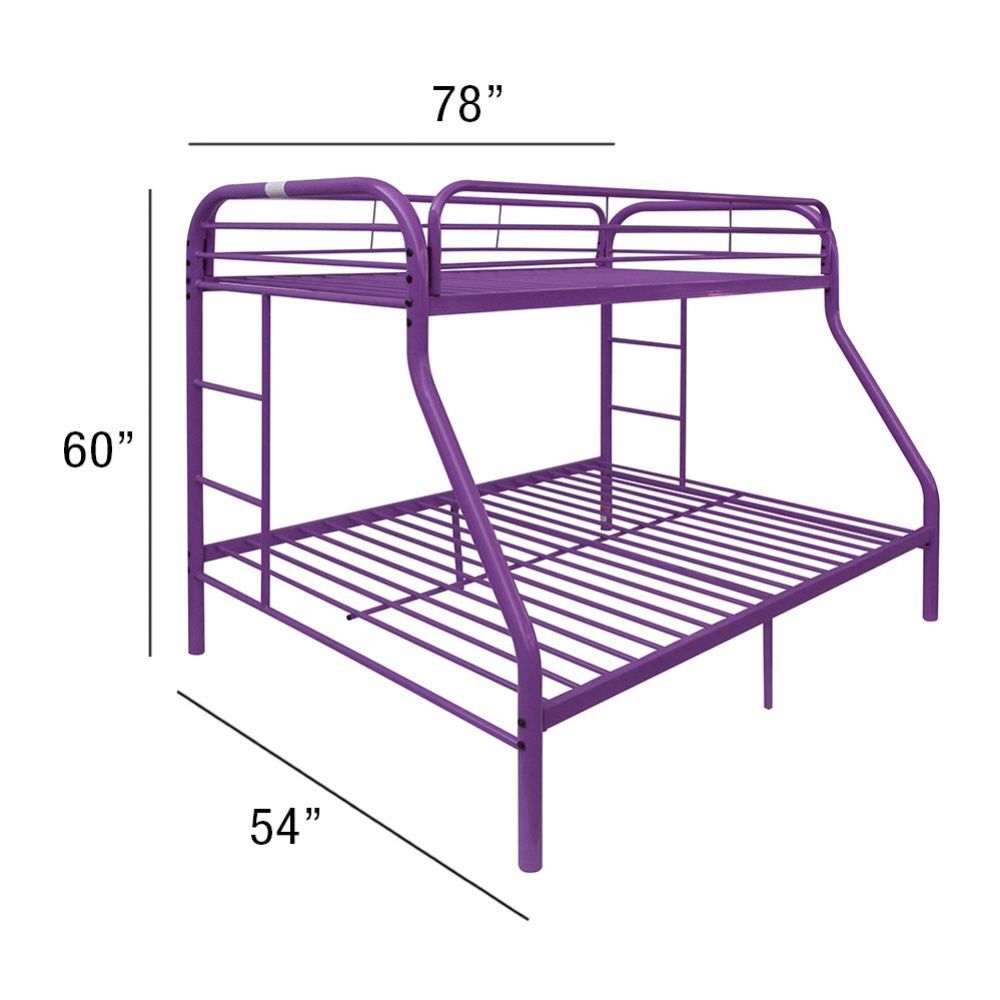 Tritan Purple Bunk Bed (Twin/Full) - Ornate Home