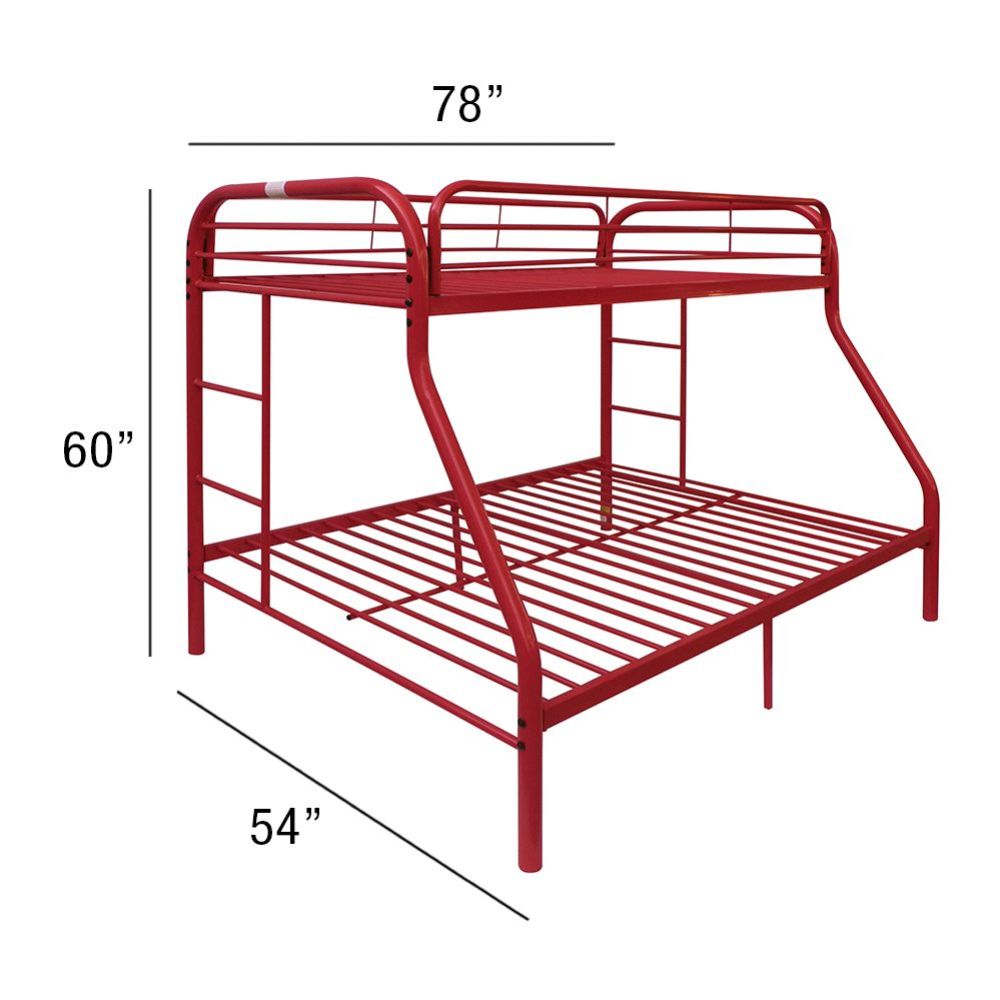 Tritan Red Bunk Bed (Twin/Full) - Ornate Home
