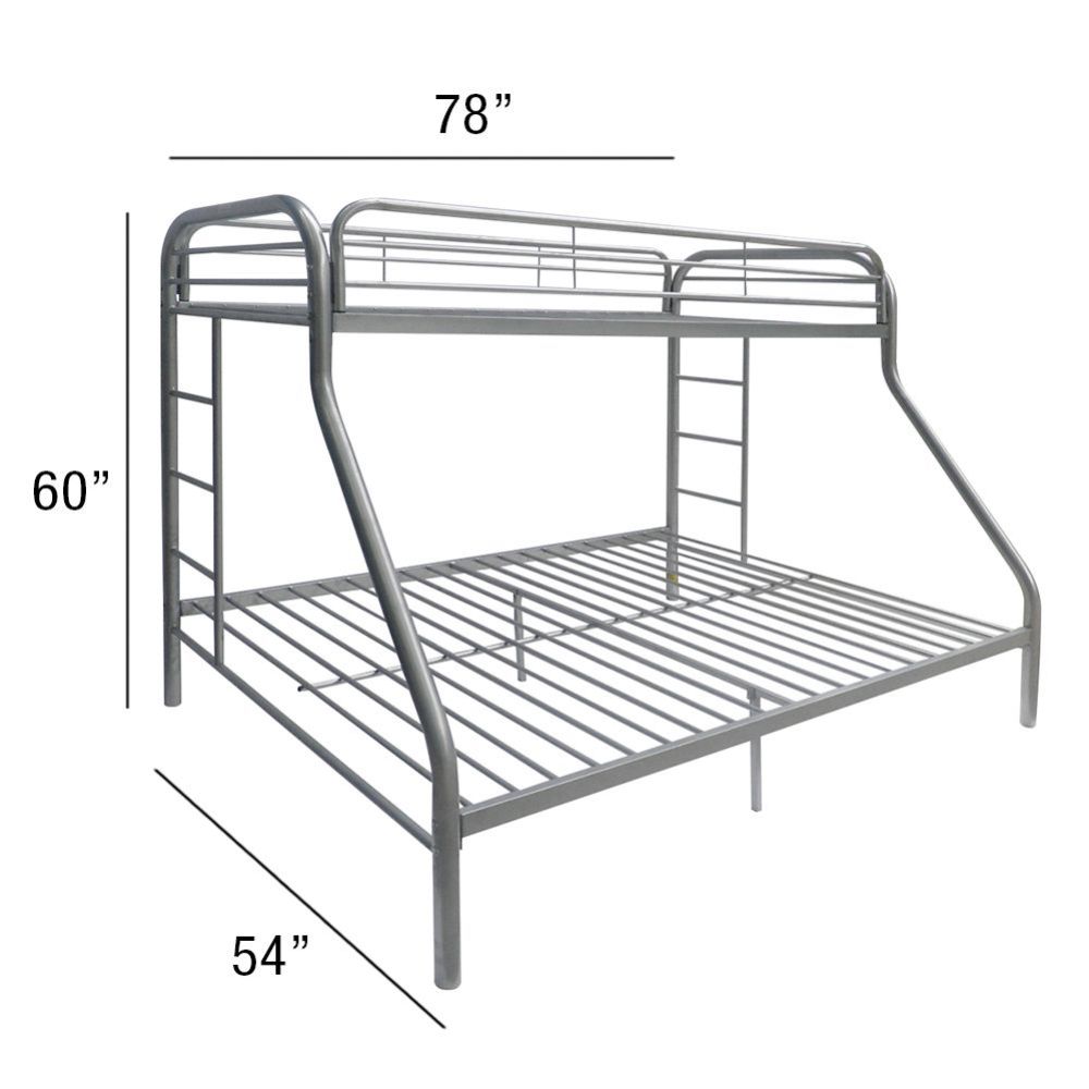 Tritan Silver Bunk Bed (Twin/Full) - Ornate Home