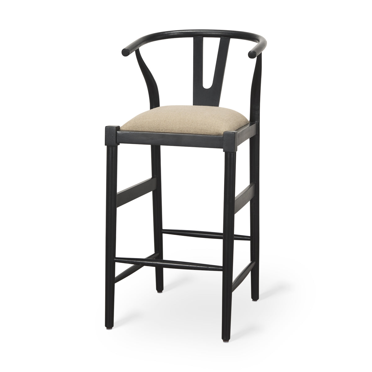 Trixie Black/Dark Taupe Wood Frame Bar Stool - Ornate Home