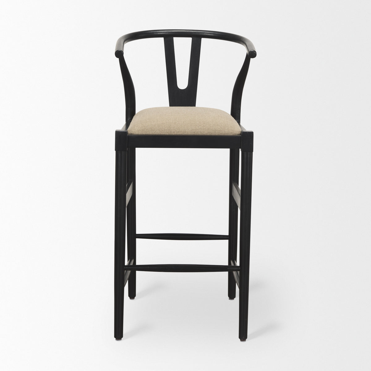 Trixie Black/Dark Taupe Wood Frame Bar Stool - Ornate Home