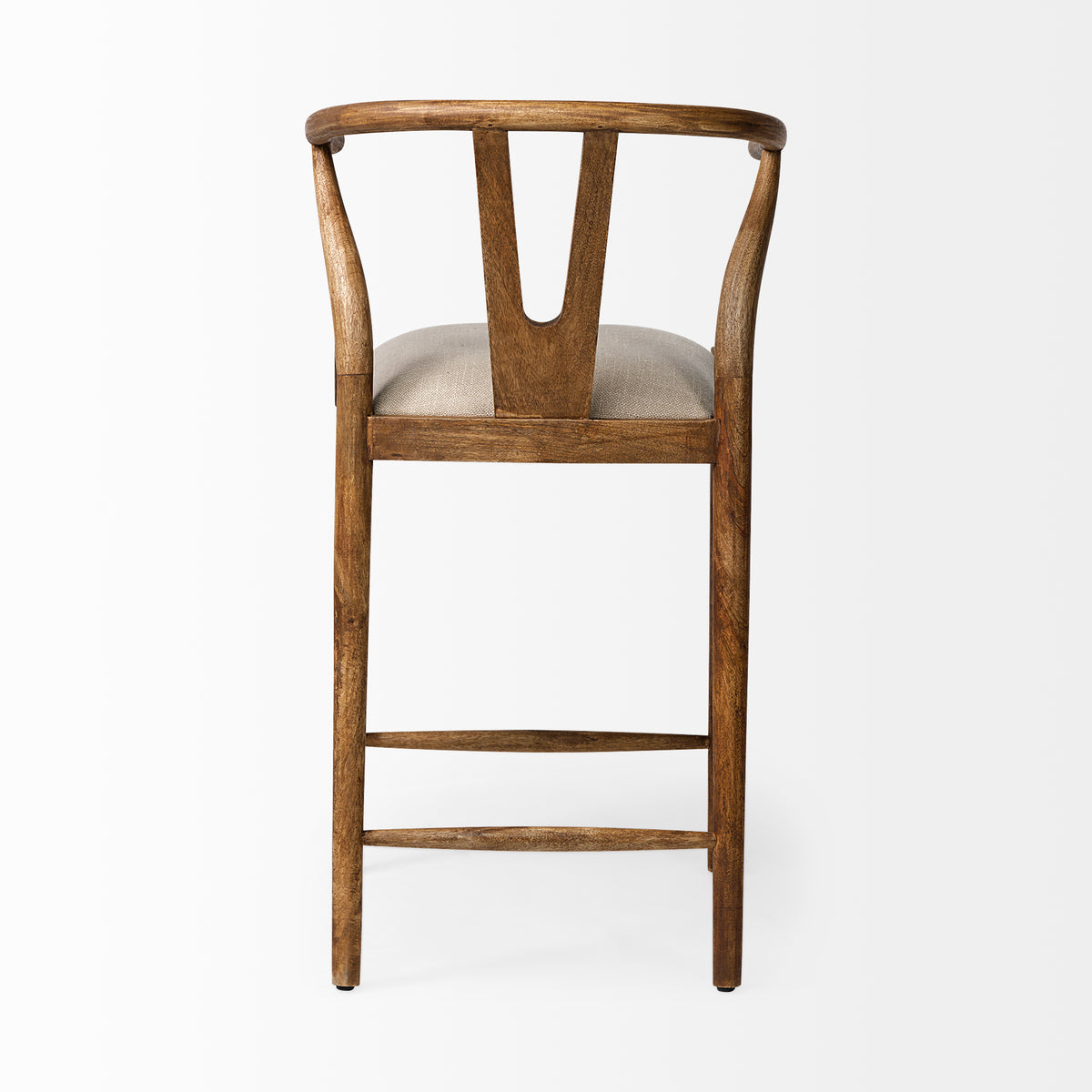 Trixie Cream/Brown Upholstered Seat Wood Frame Counter Stool - Ornate Home