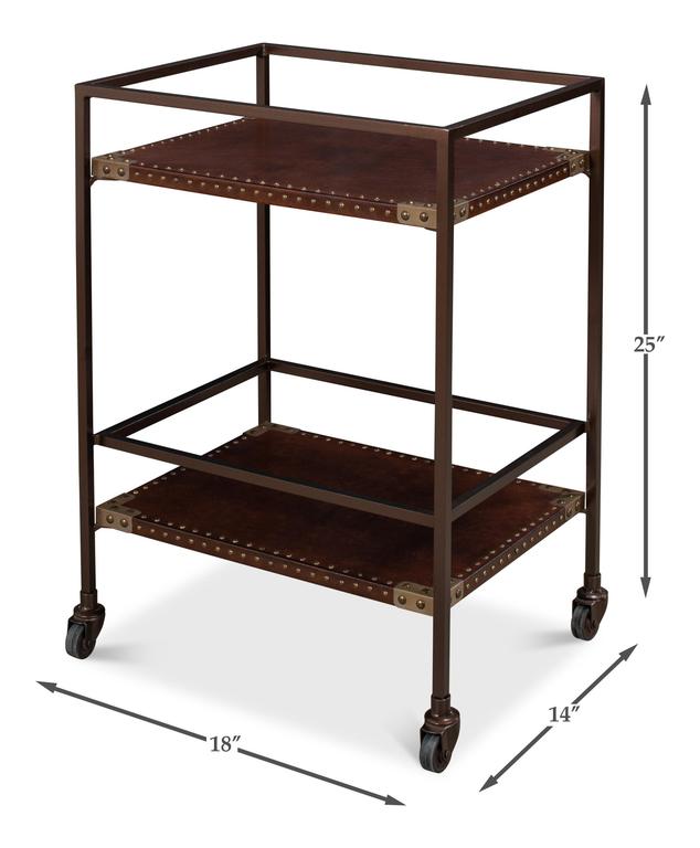 Trolley Brown Side Table - Ornate Home