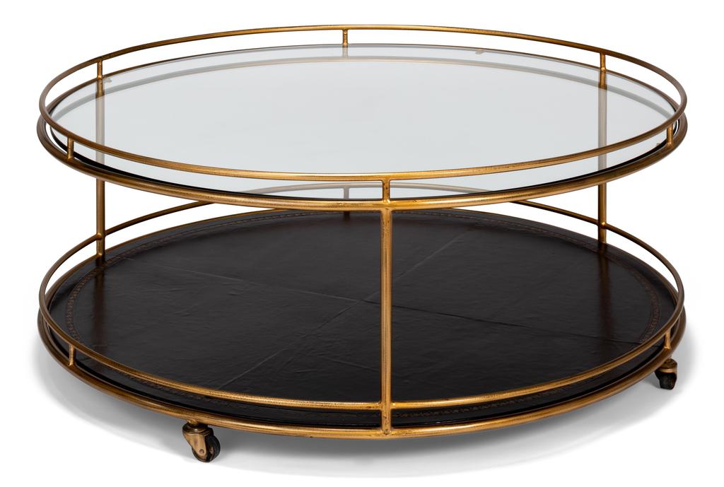 Trolley Gold Round Cocktail Table - Ornate Home