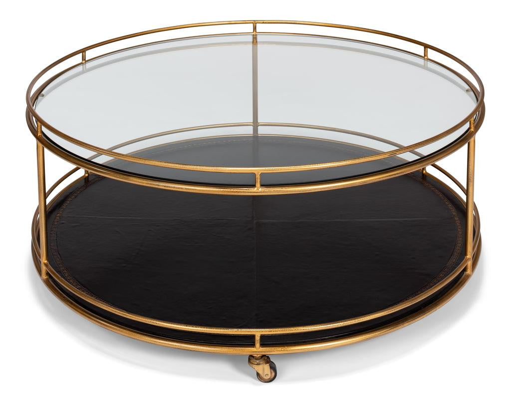 Trolley Gold Round Cocktail Table - Ornate Home