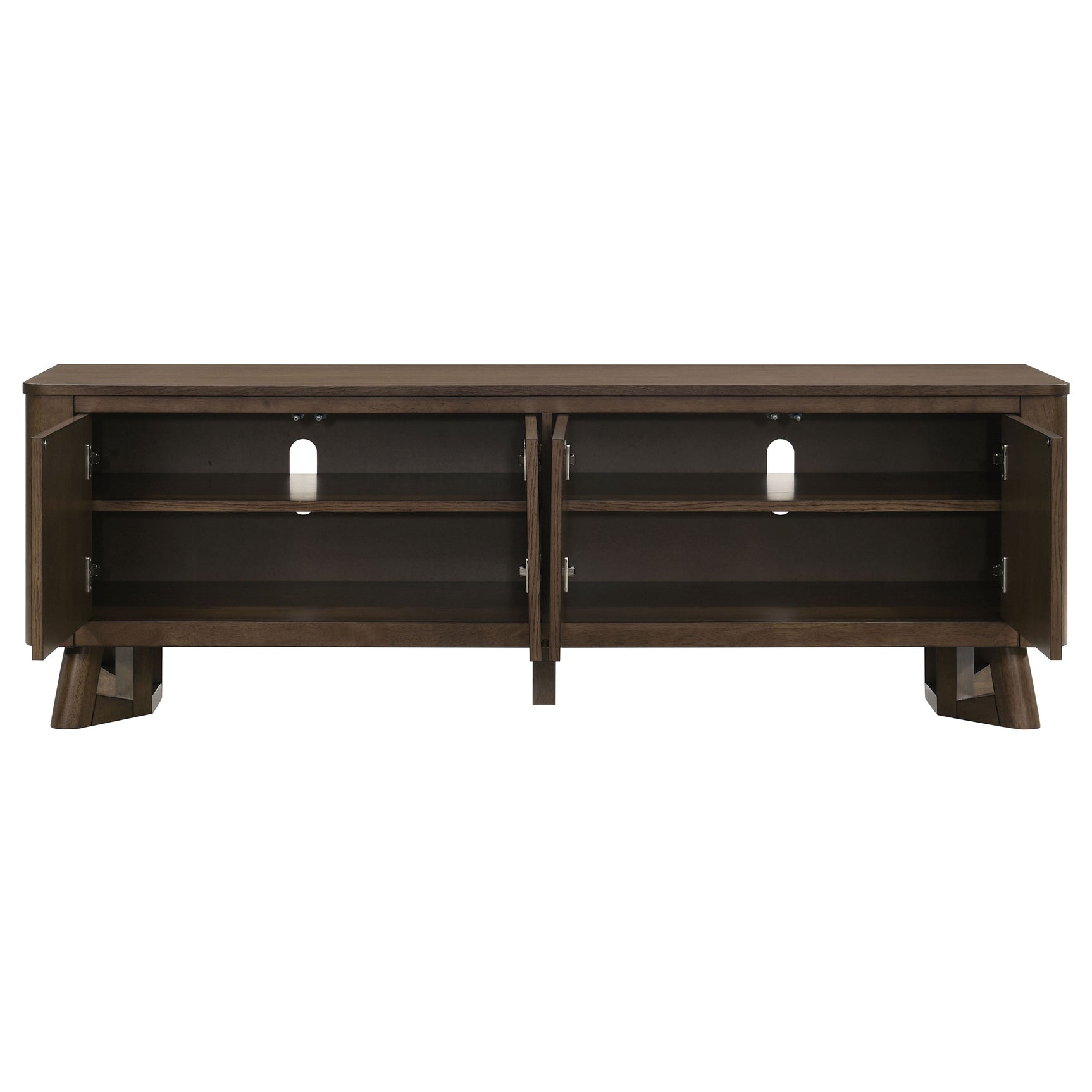 Trotter Brown 71-inch 4-Door Wood TV Stand Media Console - Ornate Home