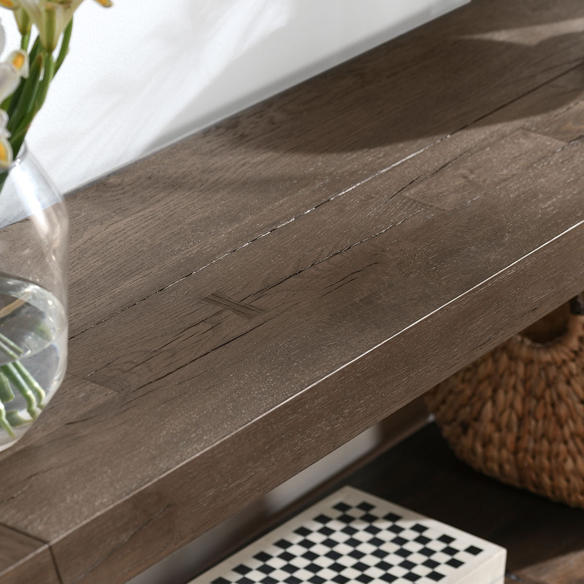 Troy Suede Brown Console Table - Ornate Home