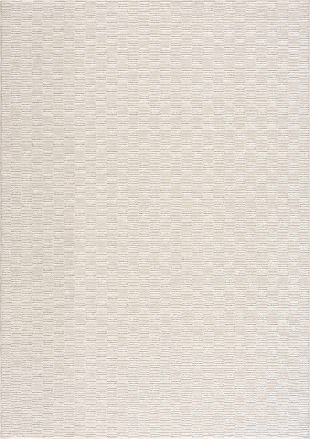 Truls 3D Checkered Washable Rug - Bone - Ornate Home