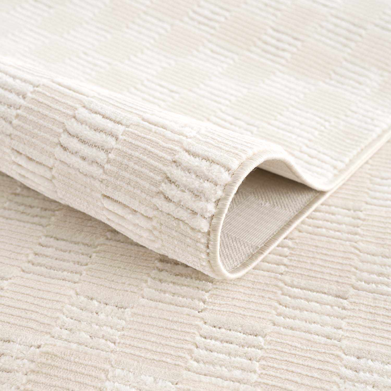 Truls 3D Checkered Washable Rug - Bone - Ornate Home