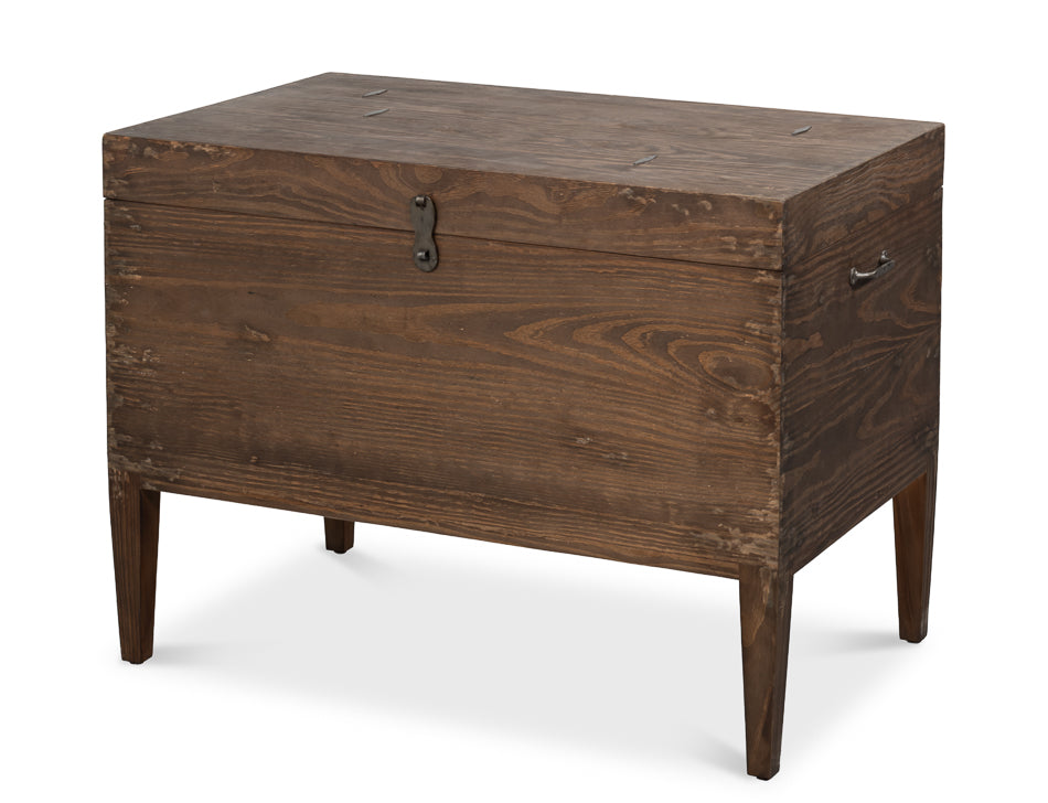 Trunk Antique Creamy Beige Side Table - Ornate Home