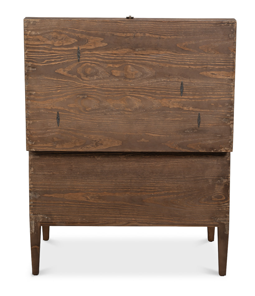 Trunk Antique Creamy Beige Side Table - Ornate Home