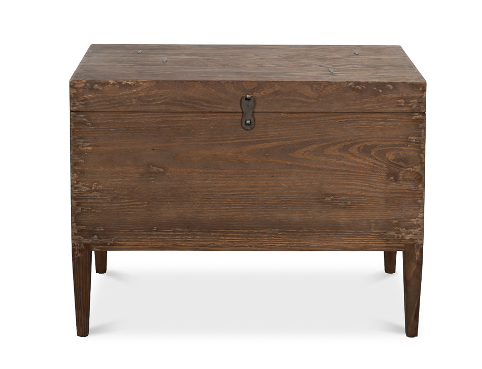 Trunk Antique Creamy Beige Side Table - Ornate Home