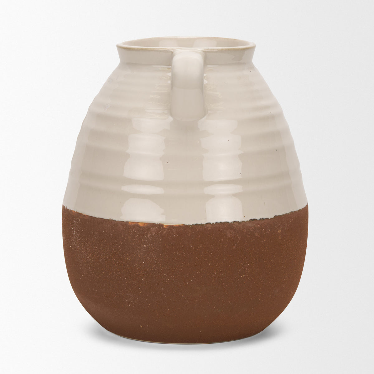 Tryna Beige/Matte Brown Large Ceramic Vase - Ornate Home