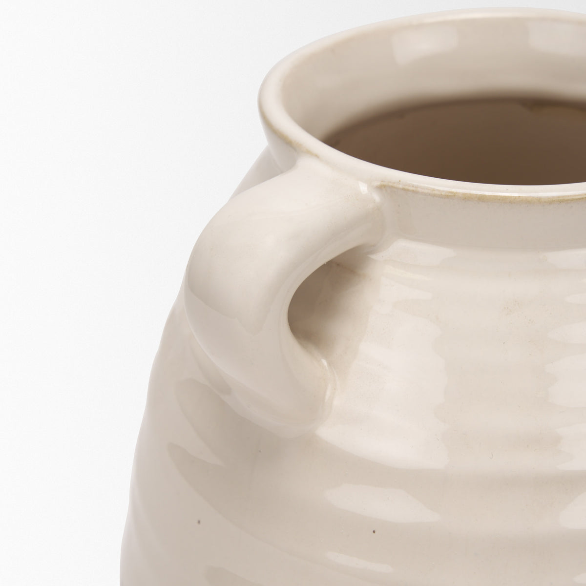 Tryna Beige/Matte Brown Large Ceramic Vase - Ornate Home