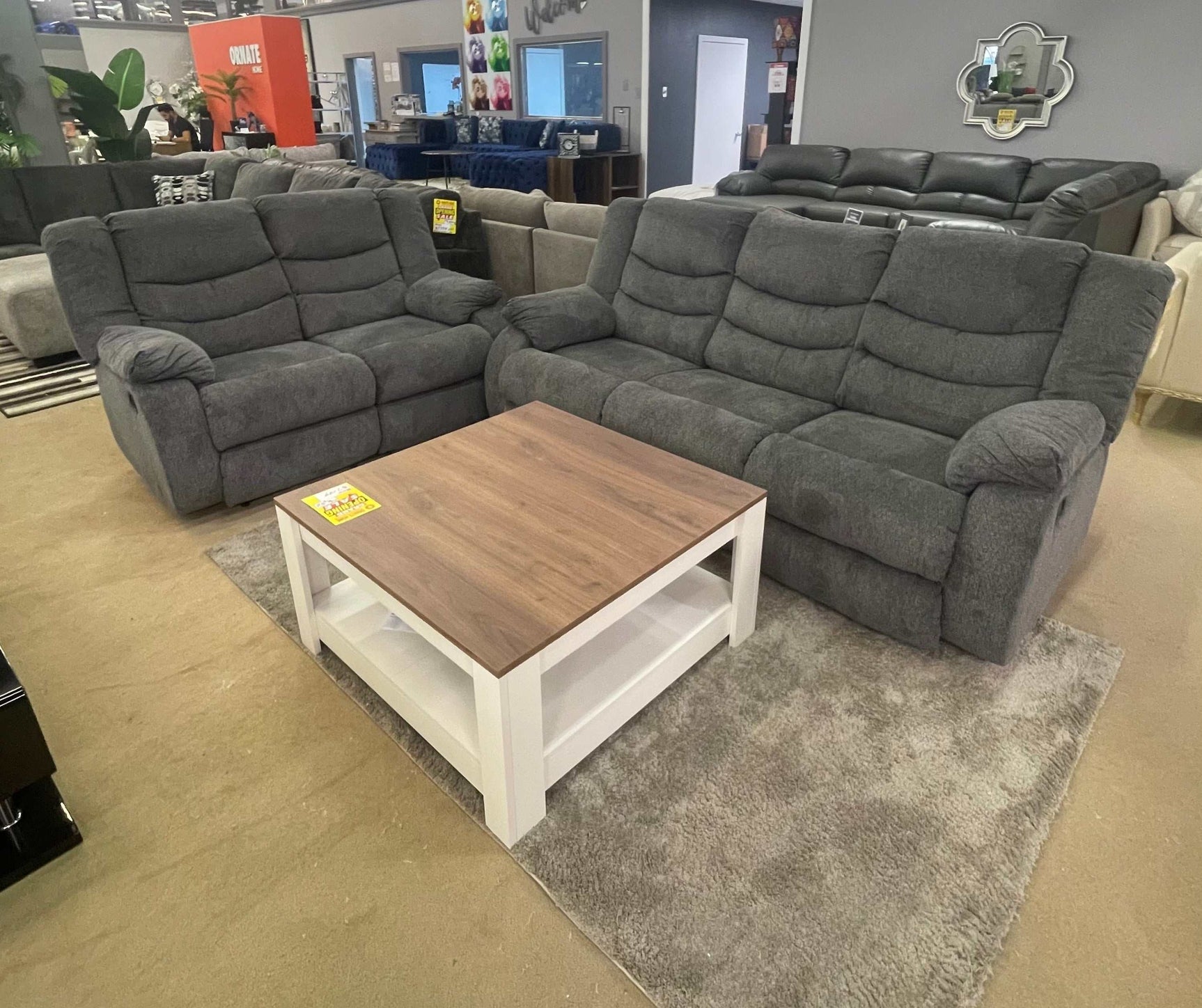 Tulen Gray Manual Reclining Sofa & Loveseat - Ornate Home