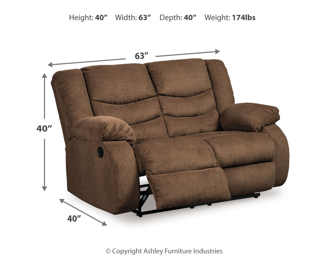 Tulen Manual Reclining Loveseat (Online Special Price) - Ornate Home
