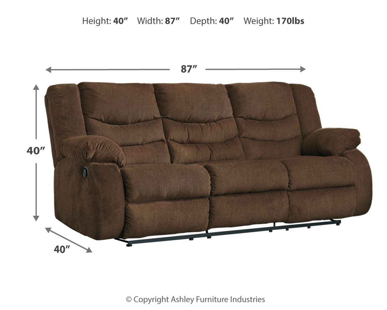 Tulen Manual Reclining Sofa (Online Special Price) - Ornate Home