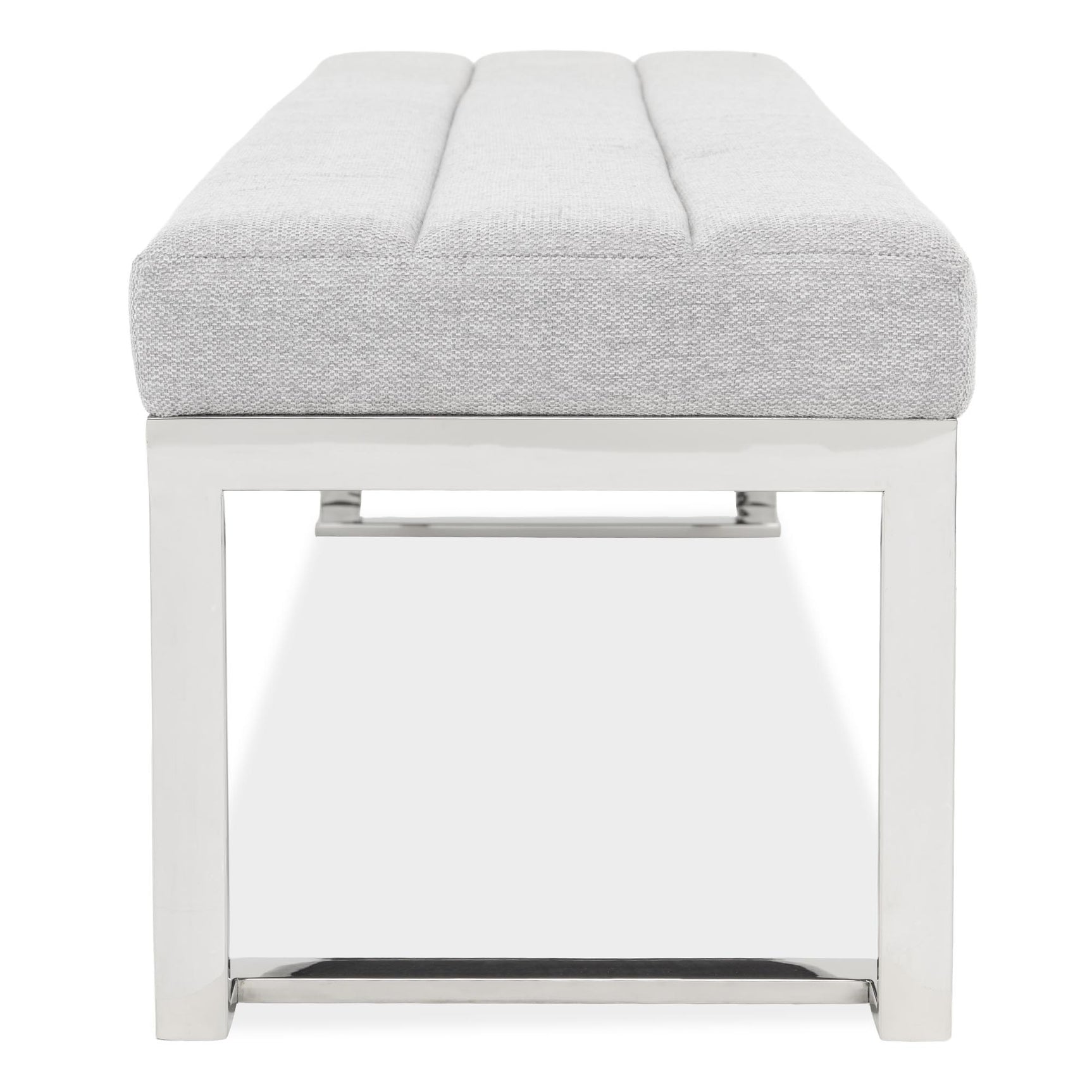 Tulip Chrome/Gray Accent Bench - Ornate Home