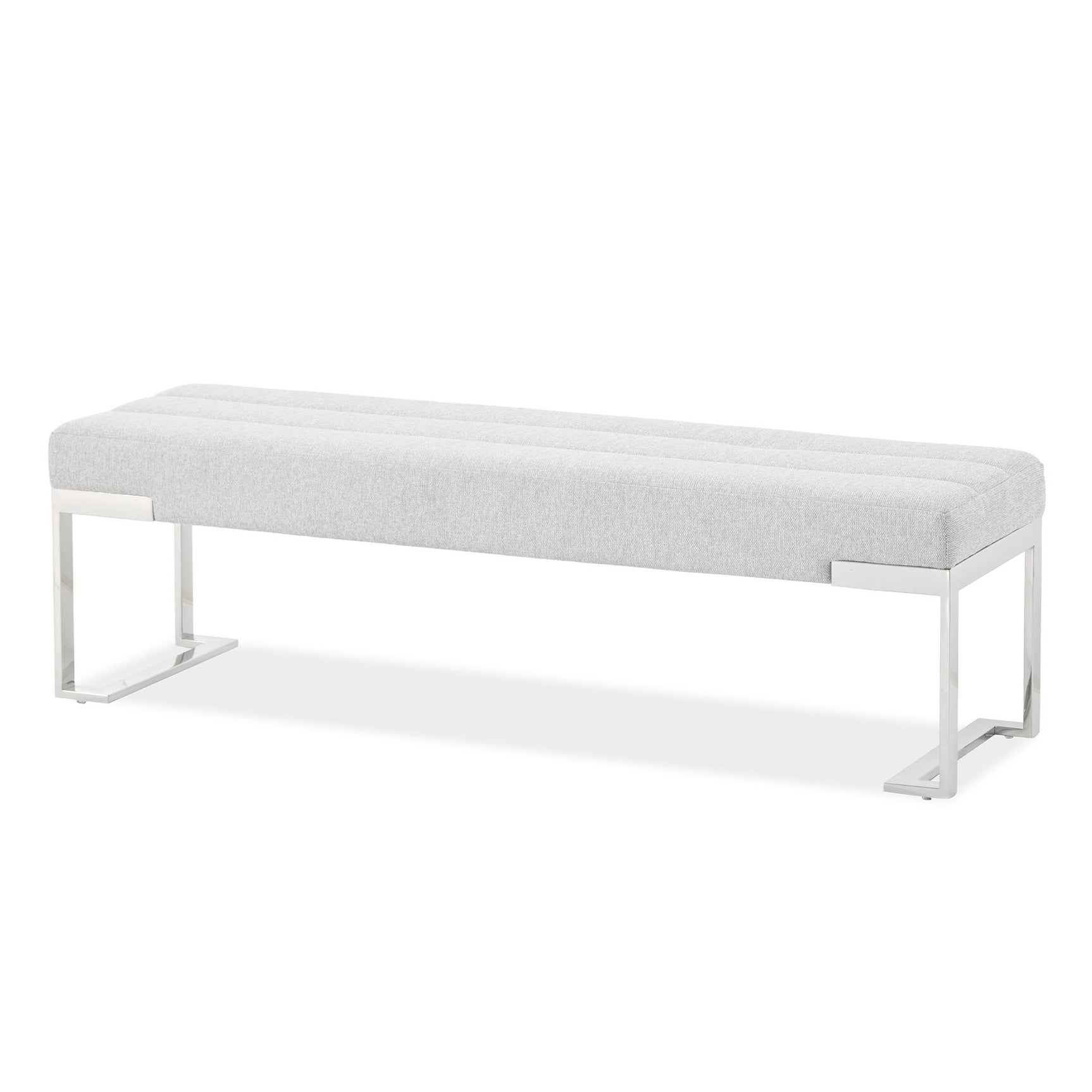 Tulip Chrome/Gray Accent Bench - Ornate Home