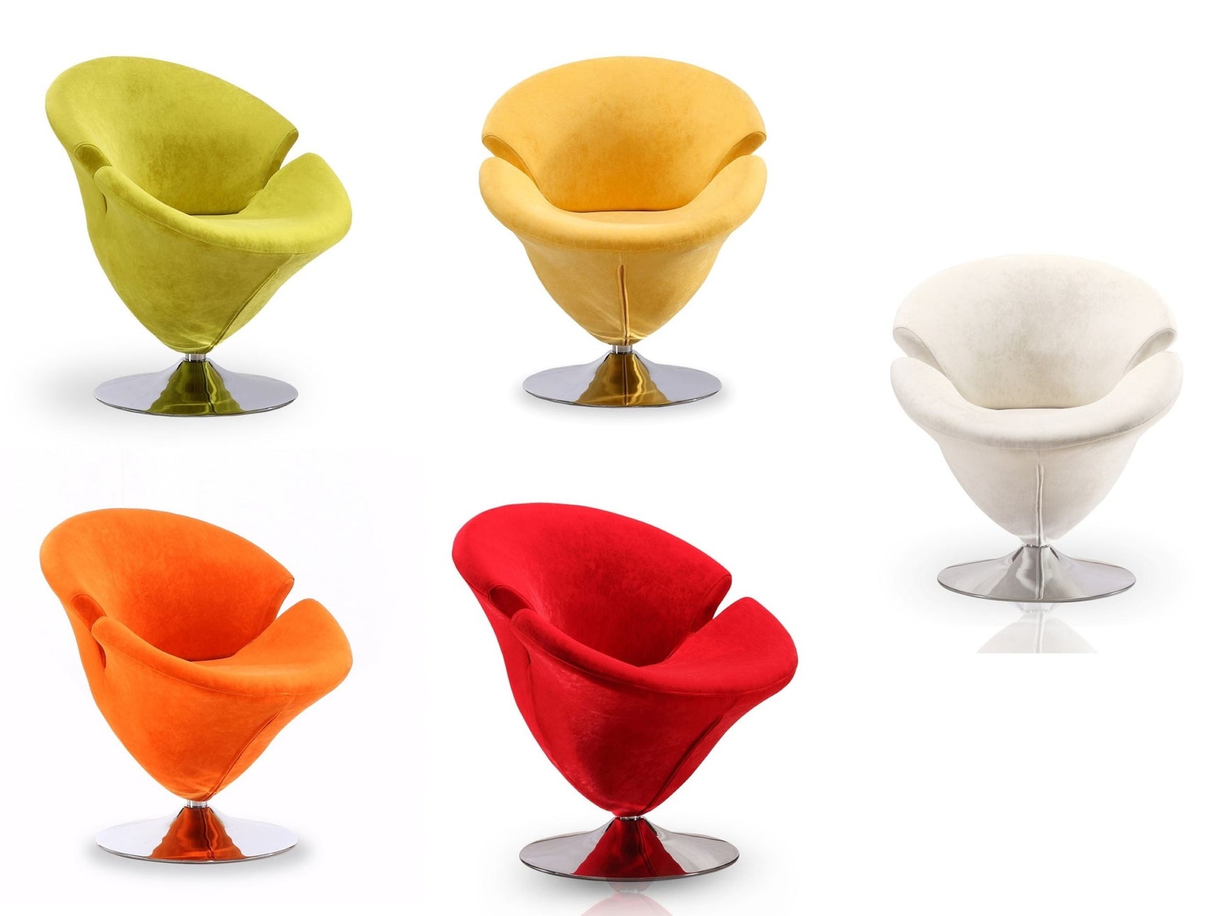 Tulip Swivel Accent Chair (set of 5) in Multi Color - Ornate Home