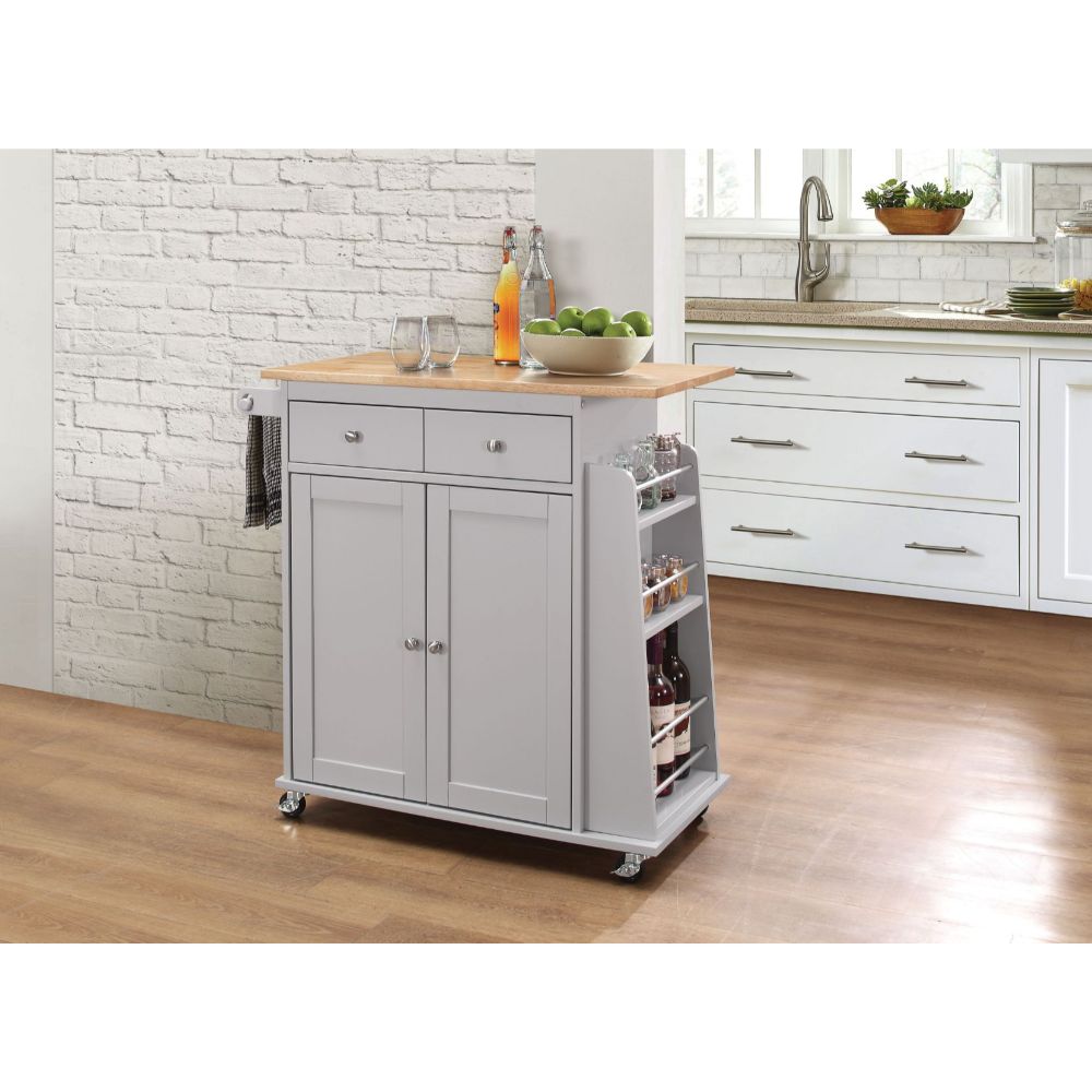 Tullarick Natural & Gray Kitchen Cart - Ornate Home