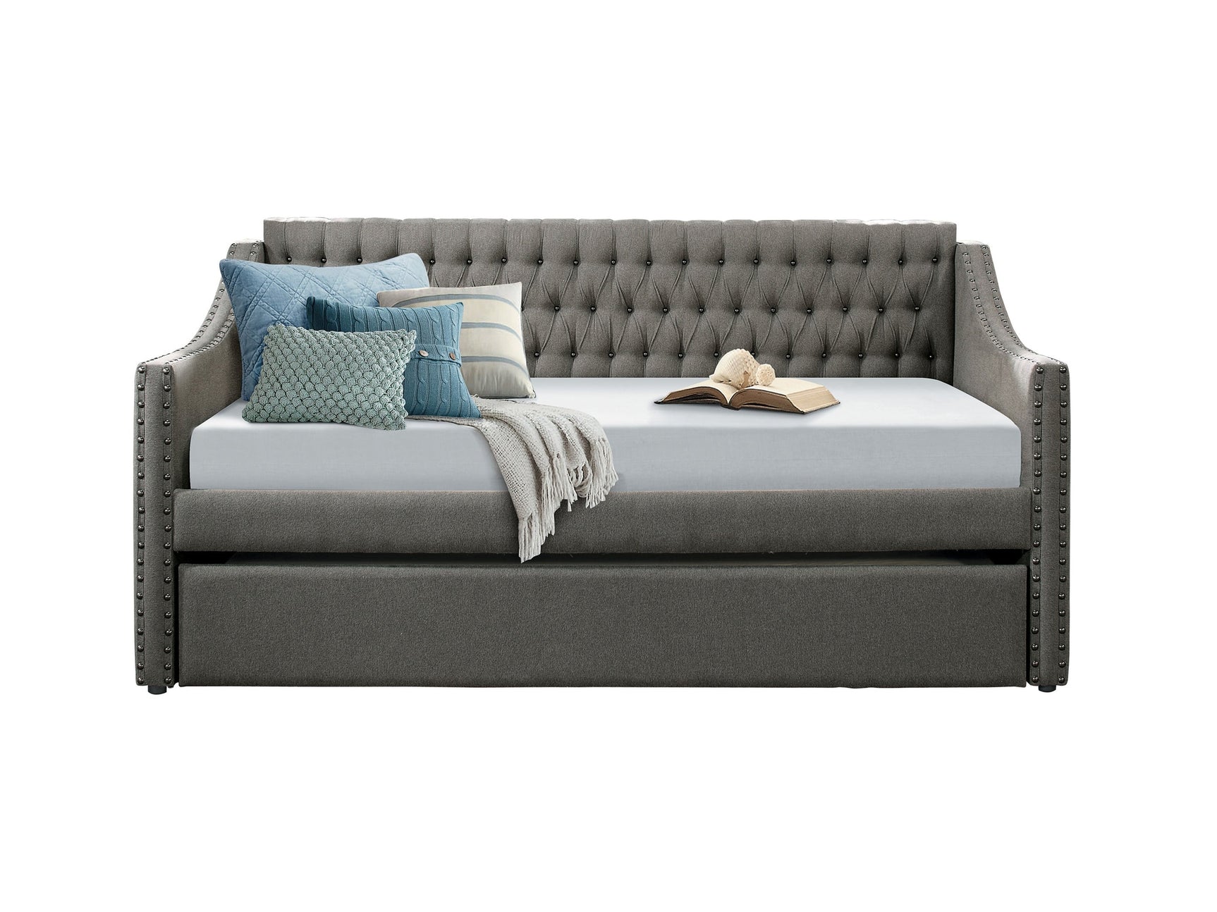 Tulney Dark Gray Daybed with Trundle - Ornate Home