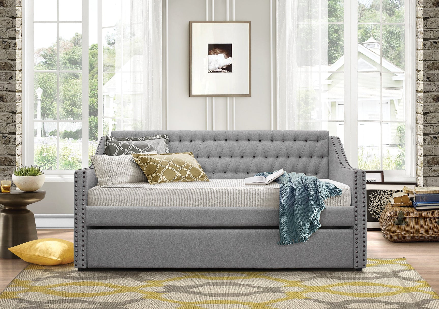 Tulney Gray Daybed with Trundle - Ornate Home