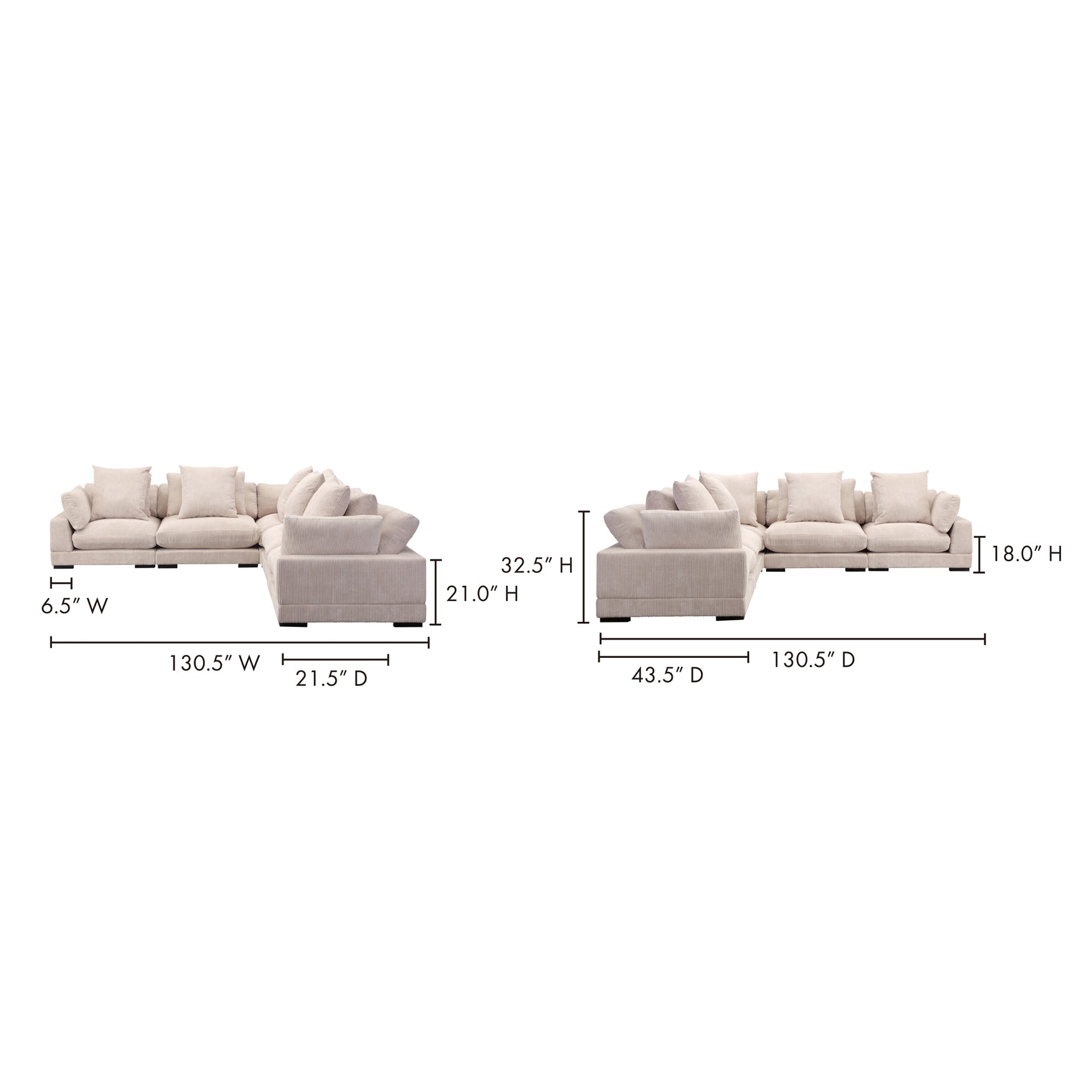 Tumble Cappuccino Classic L Shaped Modular Sectional - Ornate Home