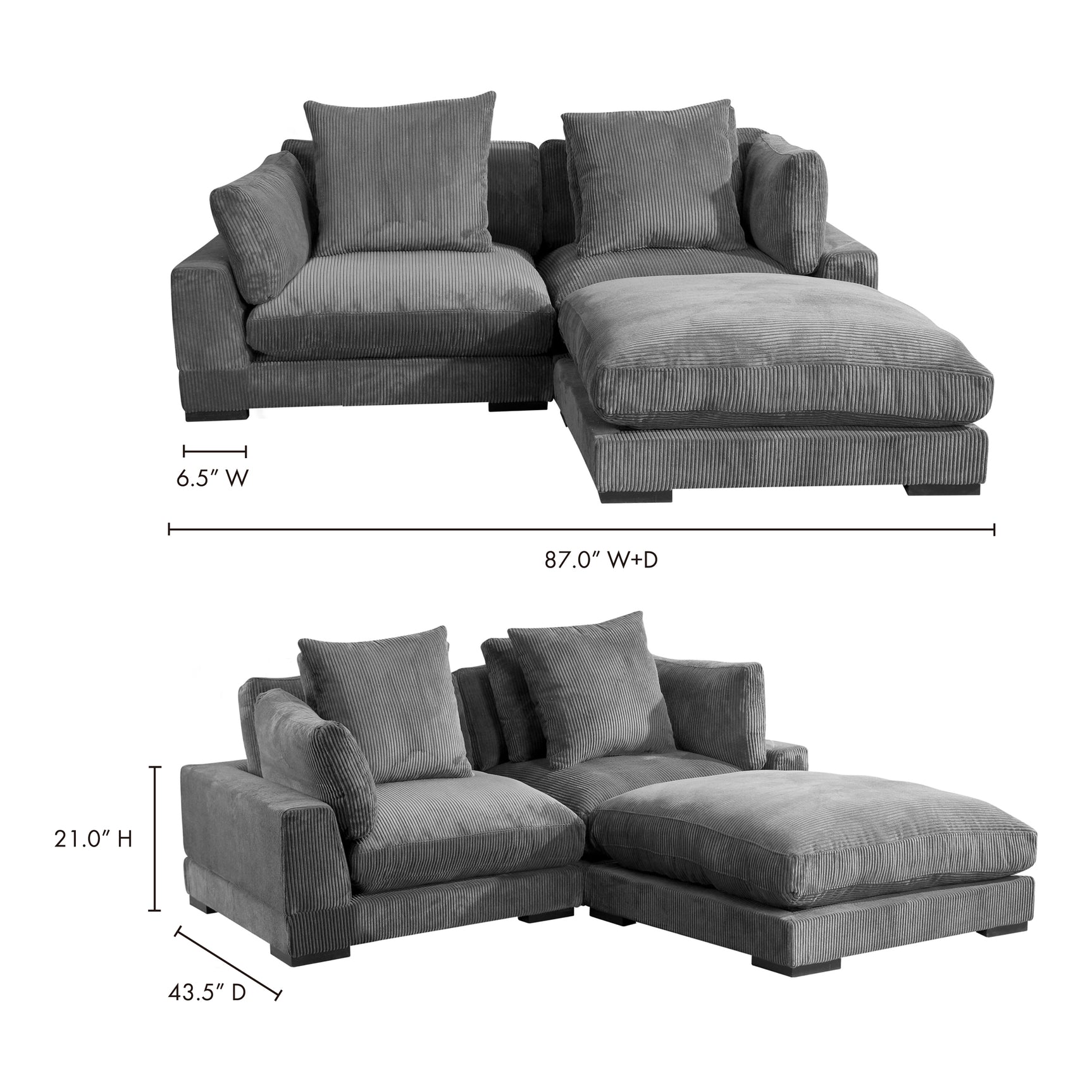 Tumble Grey Nook Modular Sectional - Ornate Home