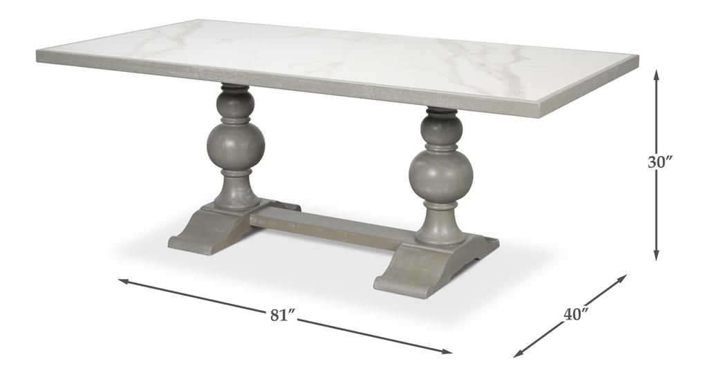 Tuscan Atelier Grey Dining Table - Ornate Home